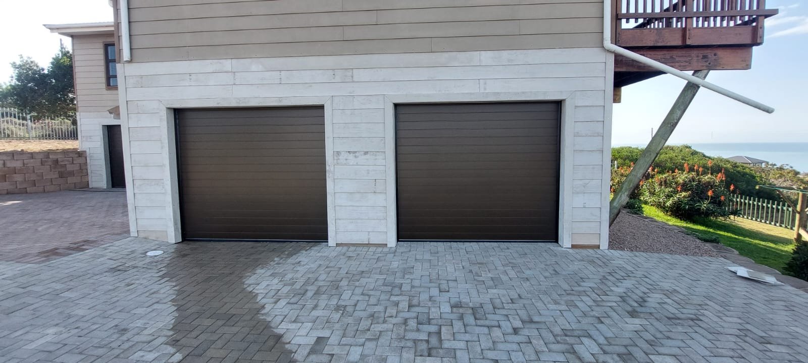 Charcoal double garage doors